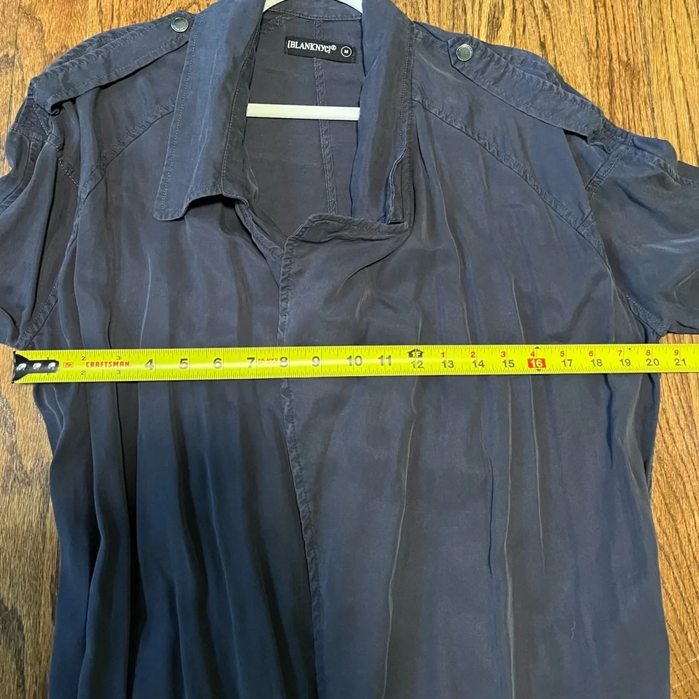 NWT BLANK NYC Dip Dye Dual Tone Gray Black Trench Coat Open Tunic Women'… - Picture 15 of 16